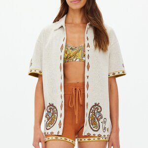 The Upside VADELLA COLLARED KNIT SHIRT, size XS NWT 100% Cotton